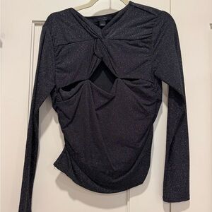 All Saints Black Shimmer Top